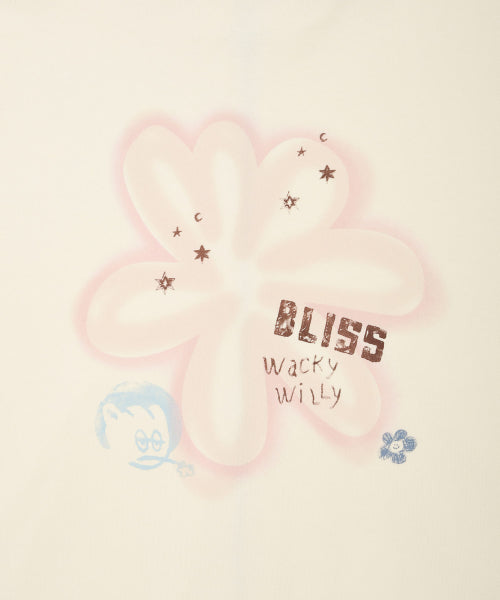 Women's Flower Graphic Hooded Zip-Up Cream