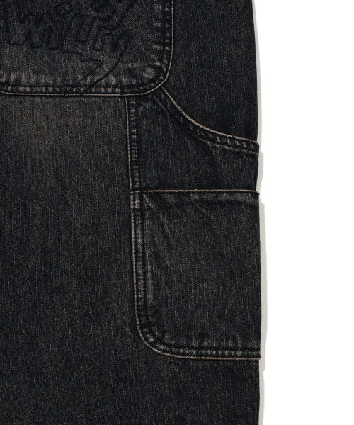 Double denim pants black