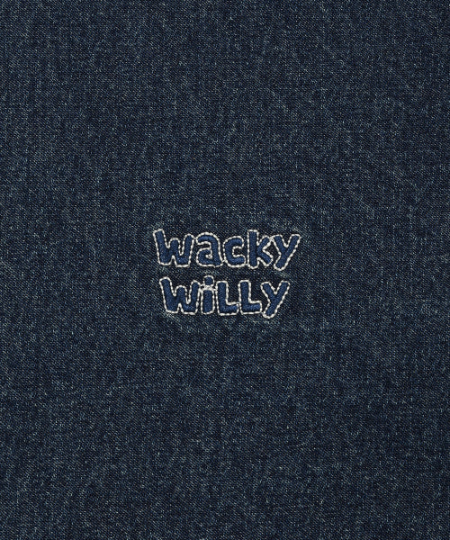 Denim long-sleeved shirt indigo