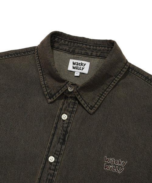 Denim Long-Sleeved Shirt Brown