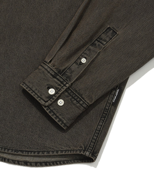 Denim Long-Sleeved Shirt Brown