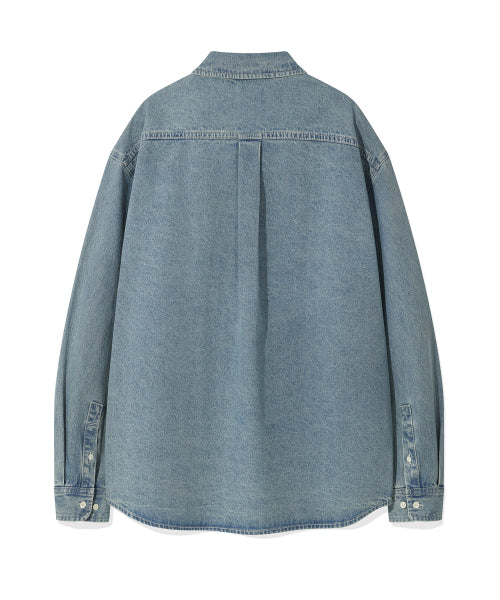 Denim long-sleeved shirt blue