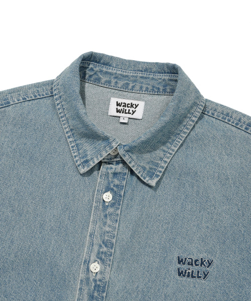 Denim long-sleeved shirt blue