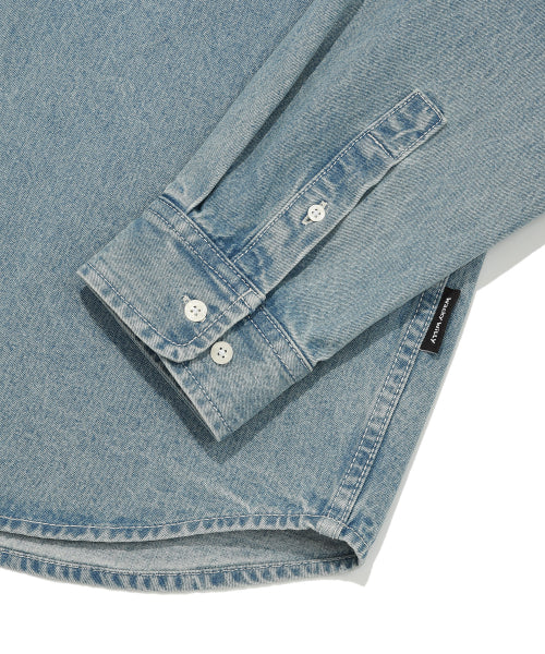 Denim long-sleeved shirt blue