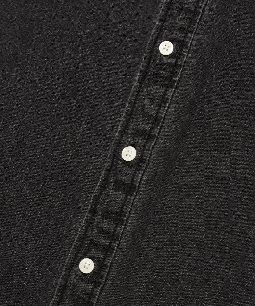 Denim long-sleeved shirt black