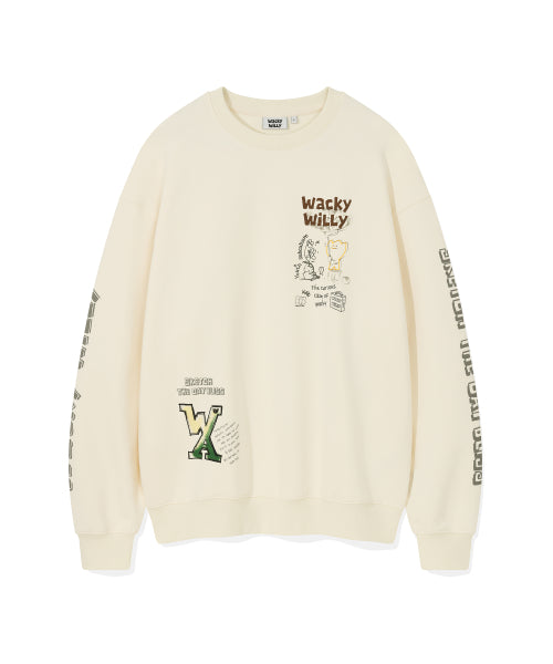 Spray graphic sweatshirt cream