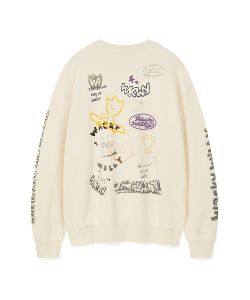 Spray graphic sweatshirt cream