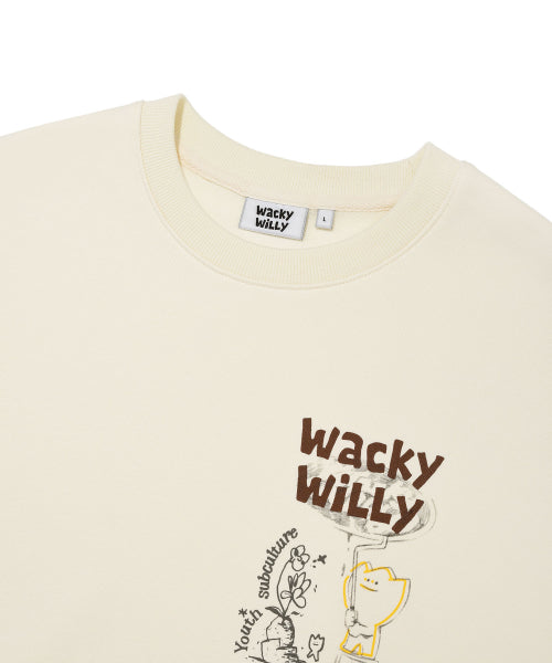 Spray graphic sweatshirt cream