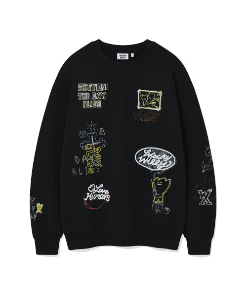 Graphic print sweatshirt black
