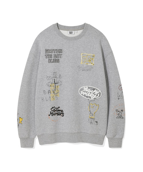 Graphic print sweatshirt gray