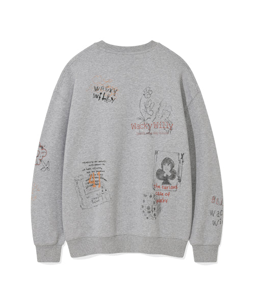 Graphic print sweatshirt gray