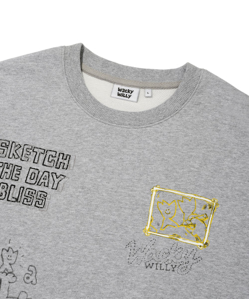 Graphic print sweatshirt gray