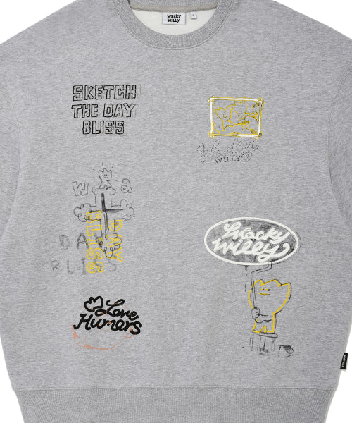 Graphic print sweatshirt gray