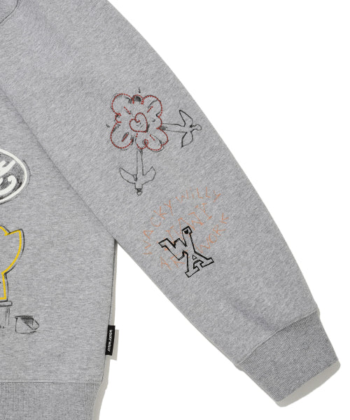 Graphic print sweatshirt gray