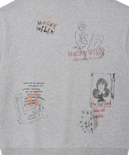 Graphic print sweatshirt gray