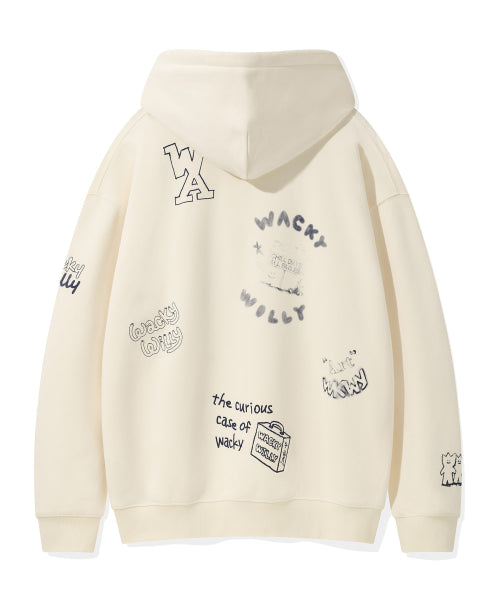 Spray Graphic Hood Sweat Cream