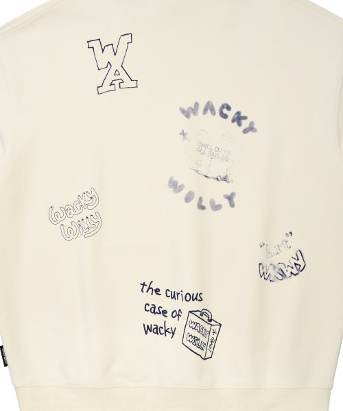 Spray Graphic Hood Sweat Cream