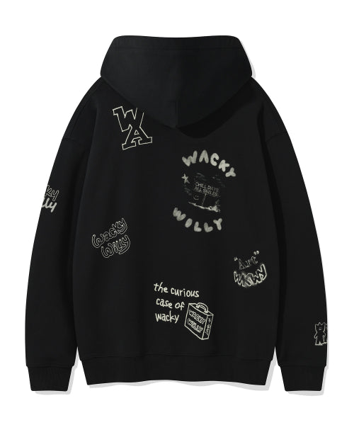 Spray Graphic Hood Sweat Black