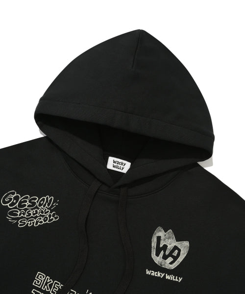 Spray Graphic Hood Sweat Black
