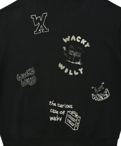 Spray Graphic Hood Sweat Black