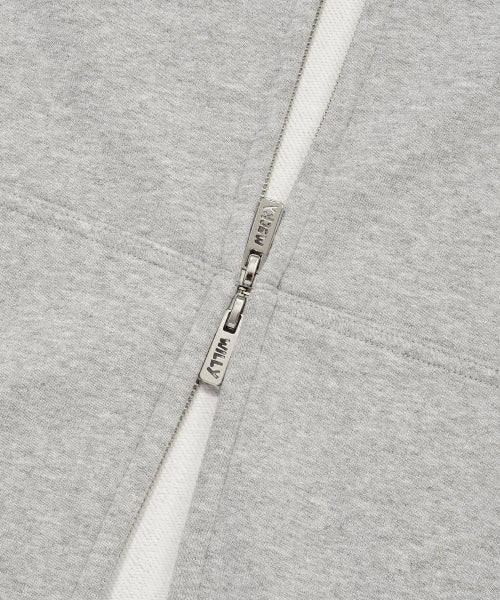 Graffiti Graphic Hooded Zip-Up Gray