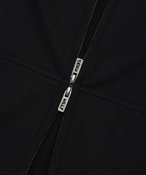 graffiti graphic hood zip-up black