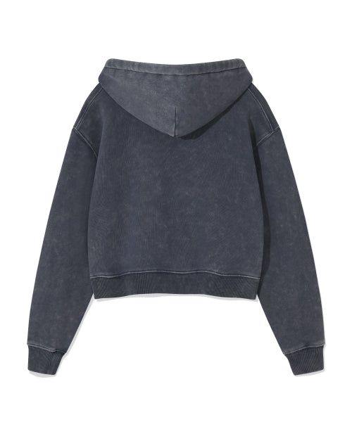 Women's Snowwashing Graphic Crop Hoody Navy