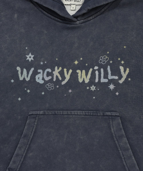 Women's Snowwashing Graphic Crop Hoody Navy
