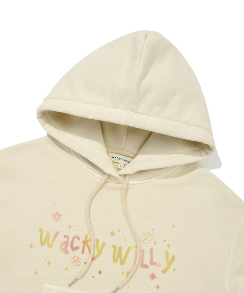 Women's Snowwashing Graphic Crop Hoodie Beige