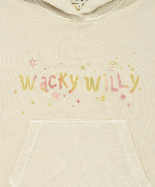 Women's Snowwashing Graphic Crop Hoodie Beige