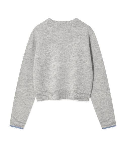 Women's Big Lily Graphic Pullover Light Gray