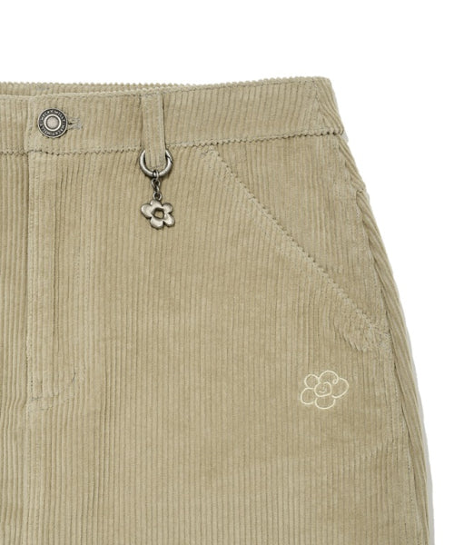 Women's Corduroy Carpenter Midi Skirt Light Khaki