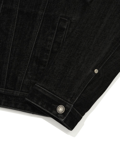 Women's Velvet Denim Tracker Jacket Black