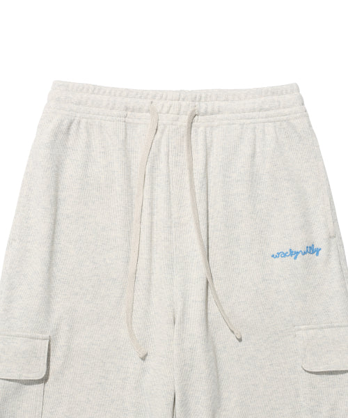 Women's Wide Fit Cargo Knit Like Pants Oatmeal
