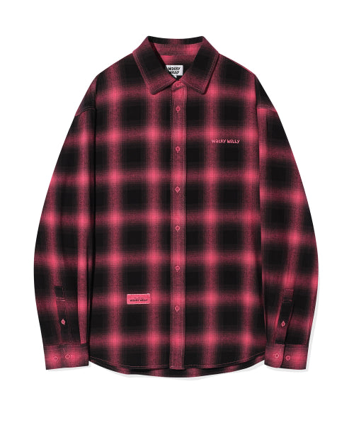 Dying Checkered Shirt Pink