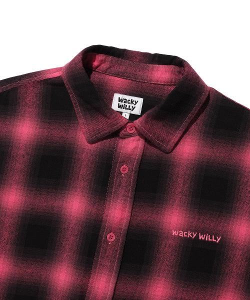 Dying Checkered Shirt Pink