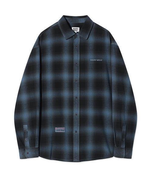 Dying Checkered Shirt Navy