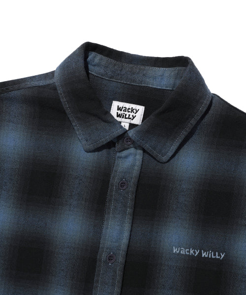 Dying Checkered Shirt Navy