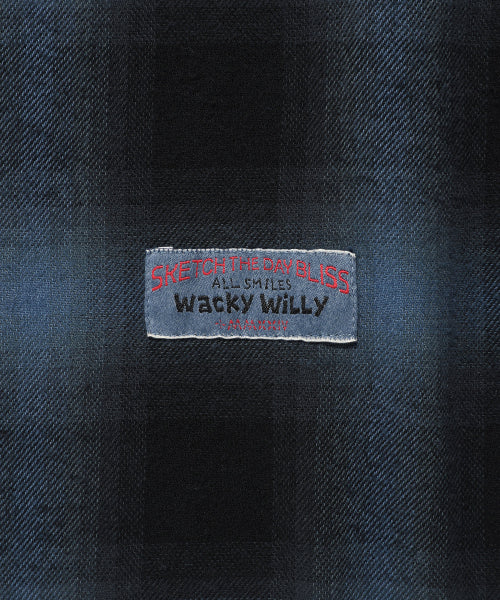 Dying Checkered Shirt Navy
