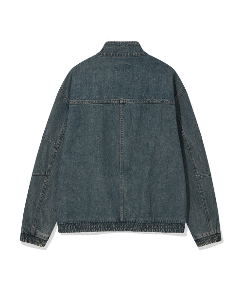 denim high neck pull-up blue