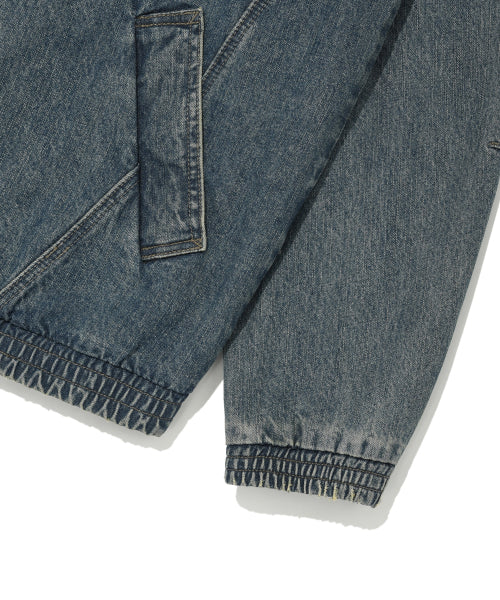 denim high neck pull-up blue
