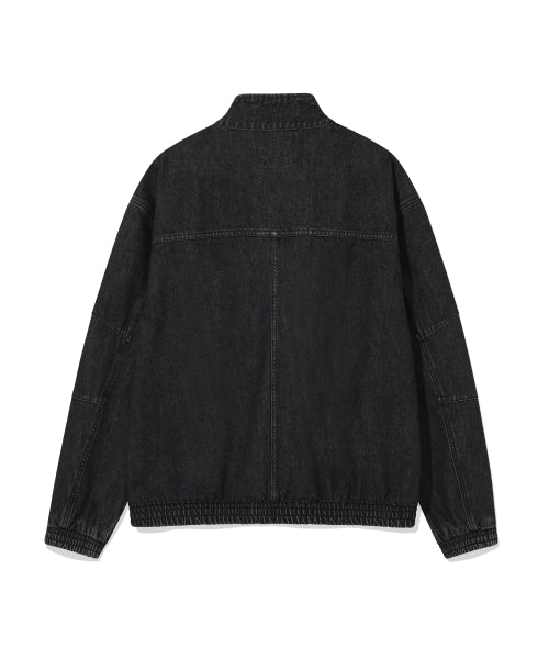 denim high neck pull-up black