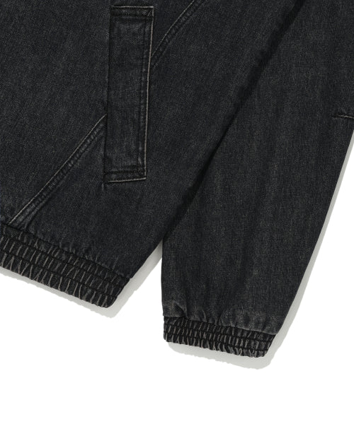 denim high neck pull-up black