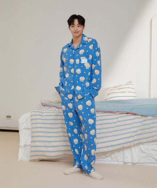 [Crunchy Bear] Crunchy Long-Sleeved Pajamas (BLUE)_SPPF49U03