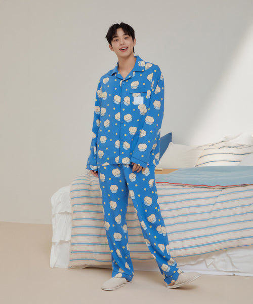 [Crunchy Bear] Crunchy Long-Sleeved Pajamas (BLUE)_SPPF49U03