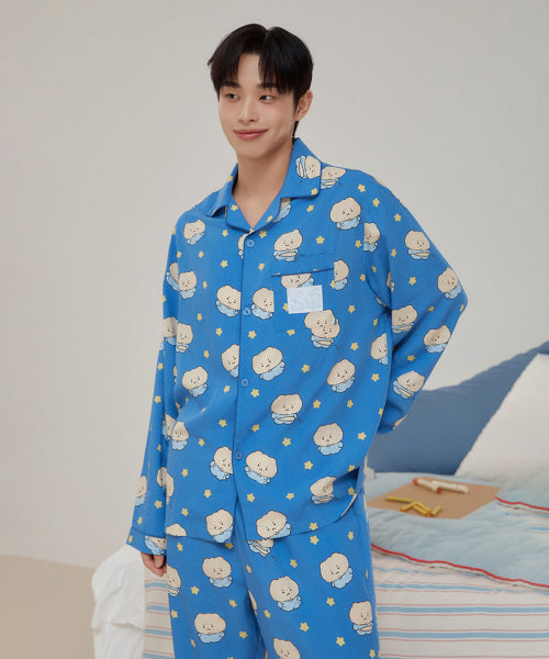 [Crunchy Bear] Crunchy Long-Sleeved Pajamas (BLUE)_SPPF49U03