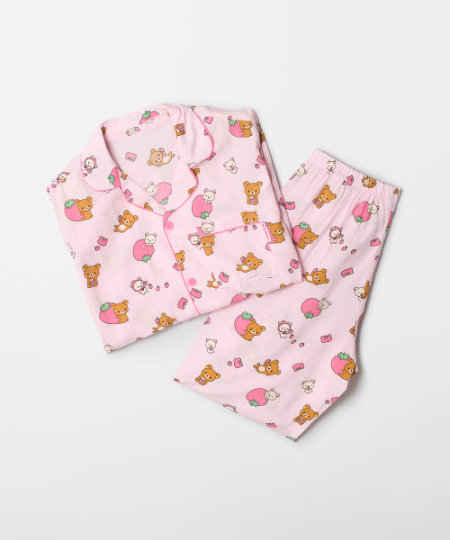 [Rilakkuma] Kuma's Free Time Long-Sleeved Pajama (PINK)_SPPPF49U06