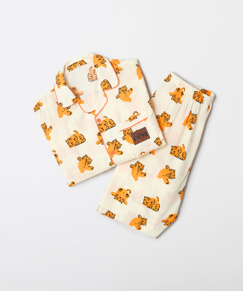 [A dishonest tiger] Pajamas with long sleeves (IVORY)_SPPF49U09