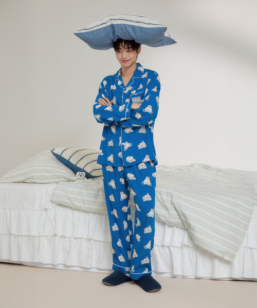 [A dishonest tiger] Rolling around Fatty Long Sleeve Pajamas (NAVY)_SPPF49U09