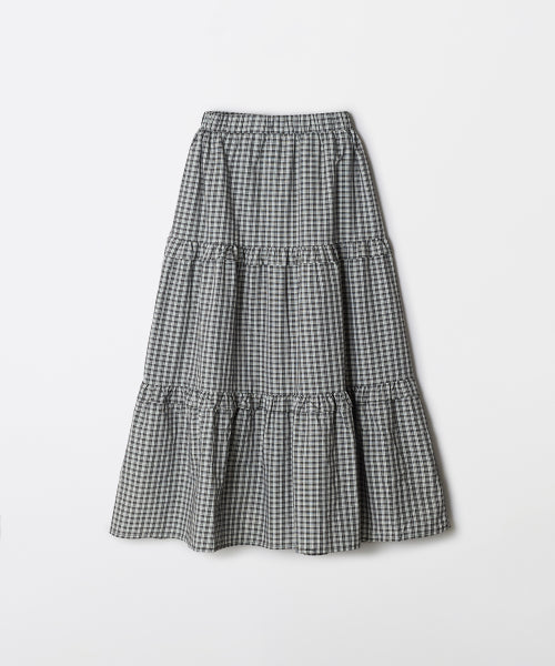 Check Teard Long Skirt_SPWHF49G04